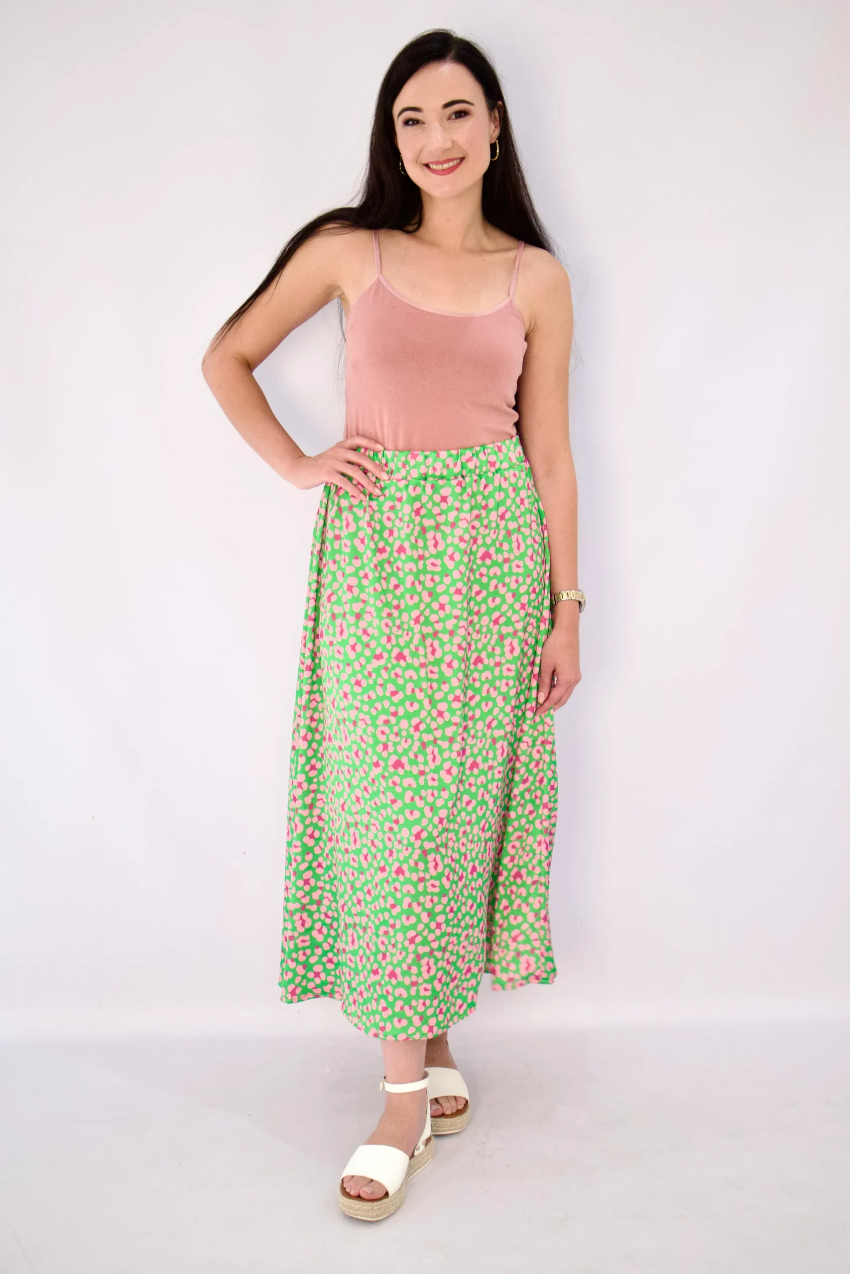 The Alara Skirt (Green Print)