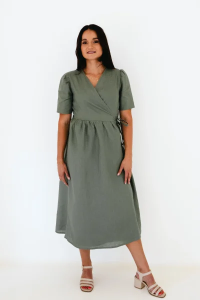 The Classic Gem Dress (Army Green)